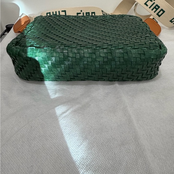 Clare V Fern Zigzag Woven Leather Midi Sac Crossbody - Picture 3 of 8